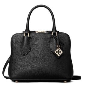 Tory Burch Mini Swing Satchel in Black with Gold Hardware